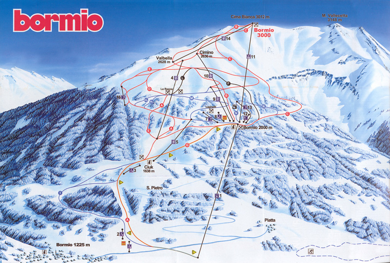 Mappa piste sci Bormio